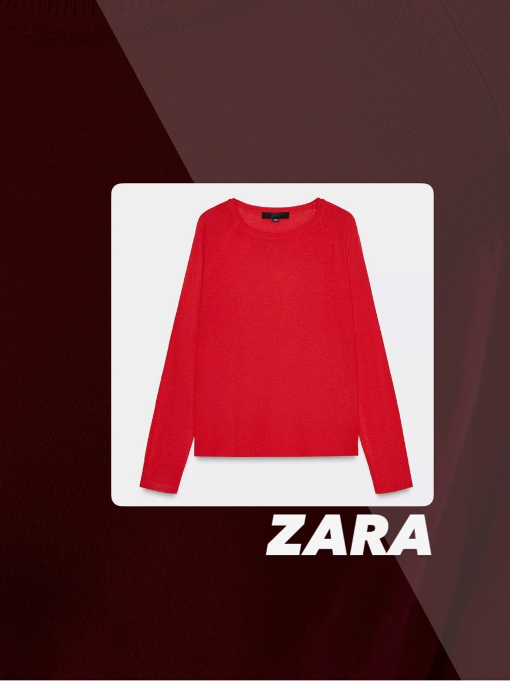 EUC Zara Red Fine Gauge Sweater